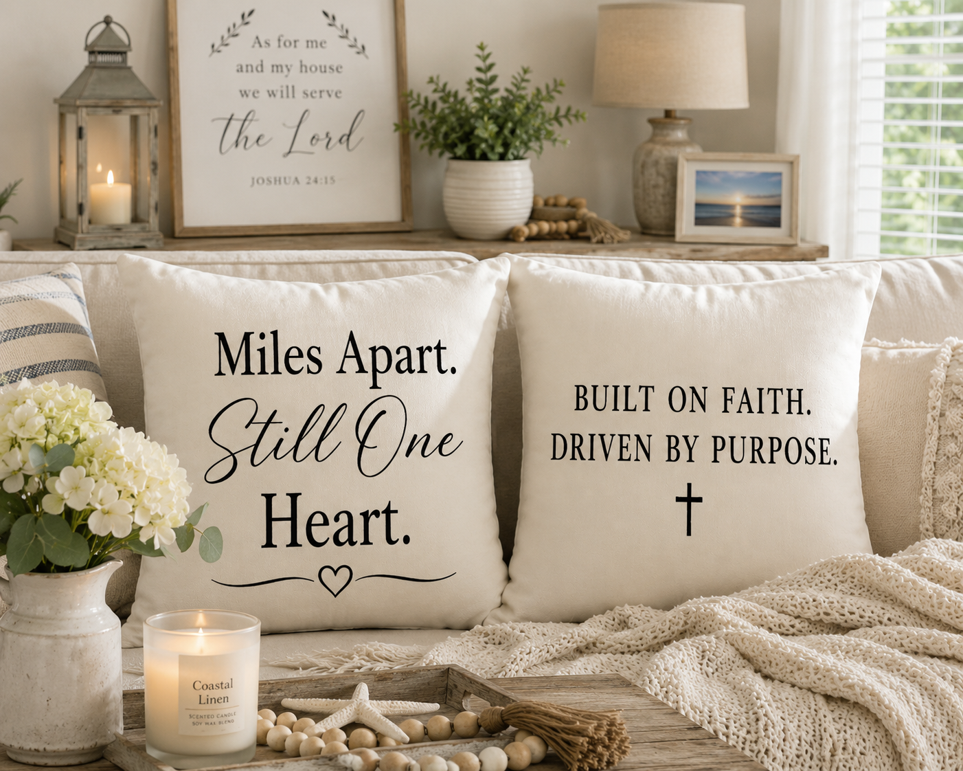 Miles Apart Still One Heart Truck Wife Pillow Cover