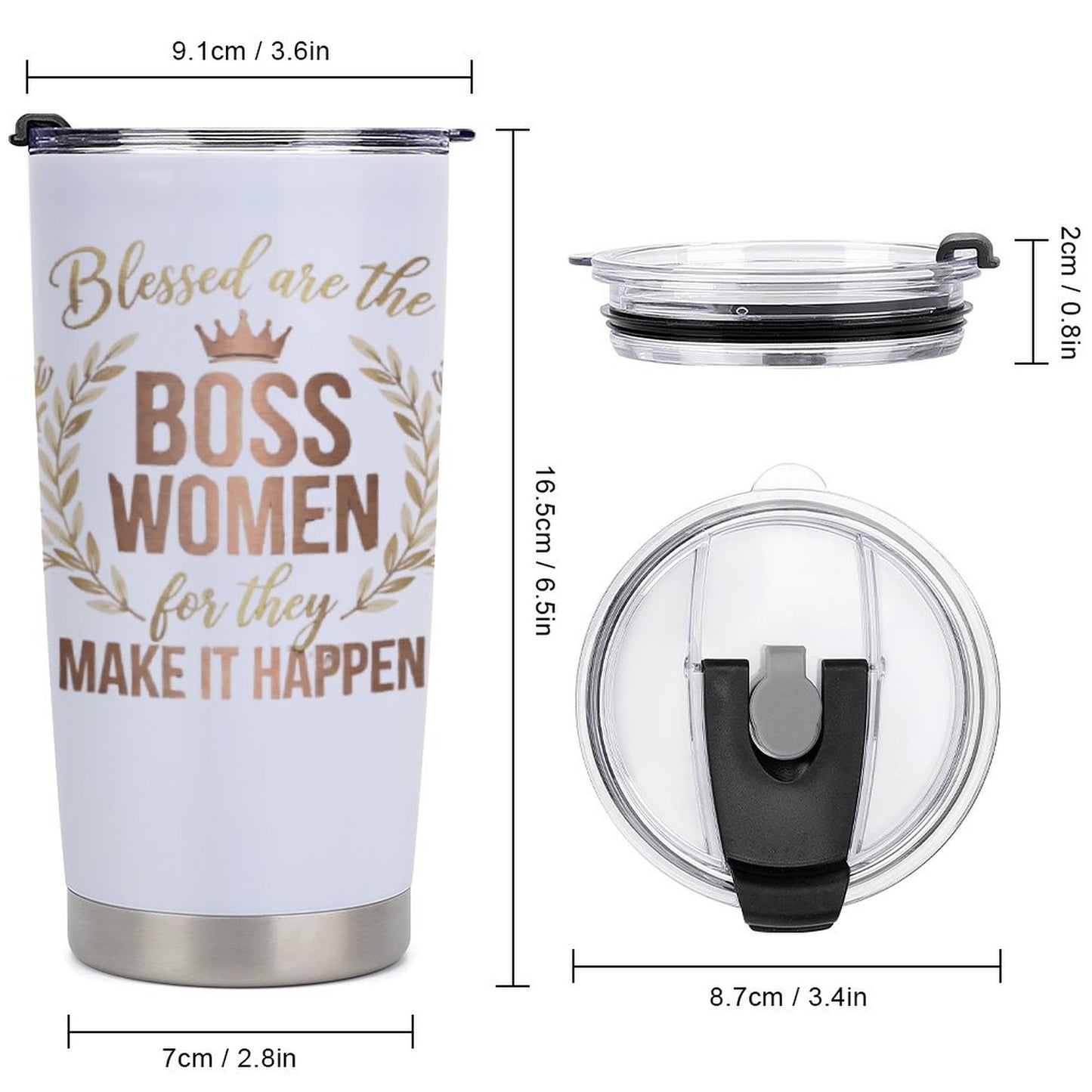 Blessed are the Boss Women-Car Travel Coffee Mug with Lid