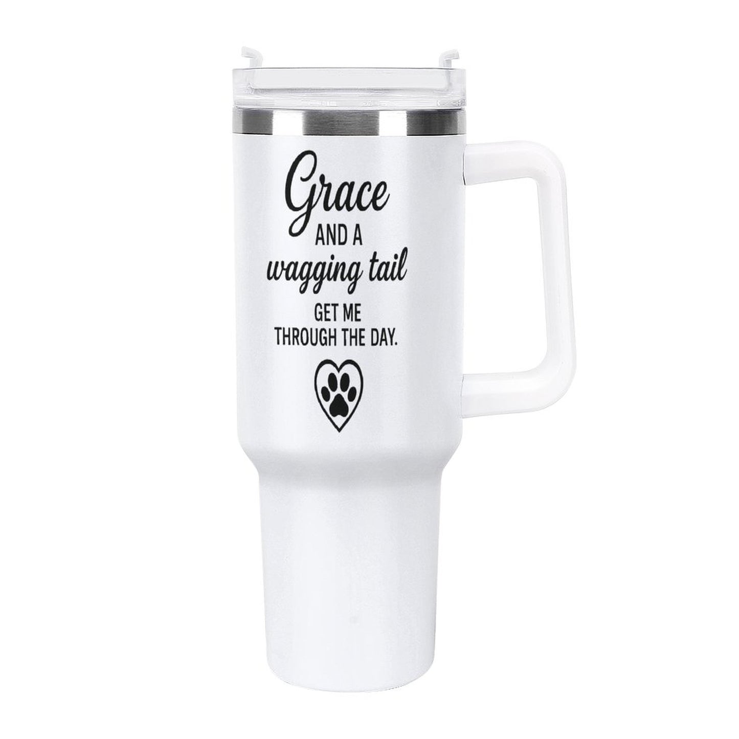 Grace & A Wagging Tail Get Thru The Day-40oz Tumbler