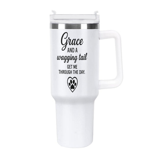 Grace & A Wagging Tail Get Thru The Day-40oz Tumbler