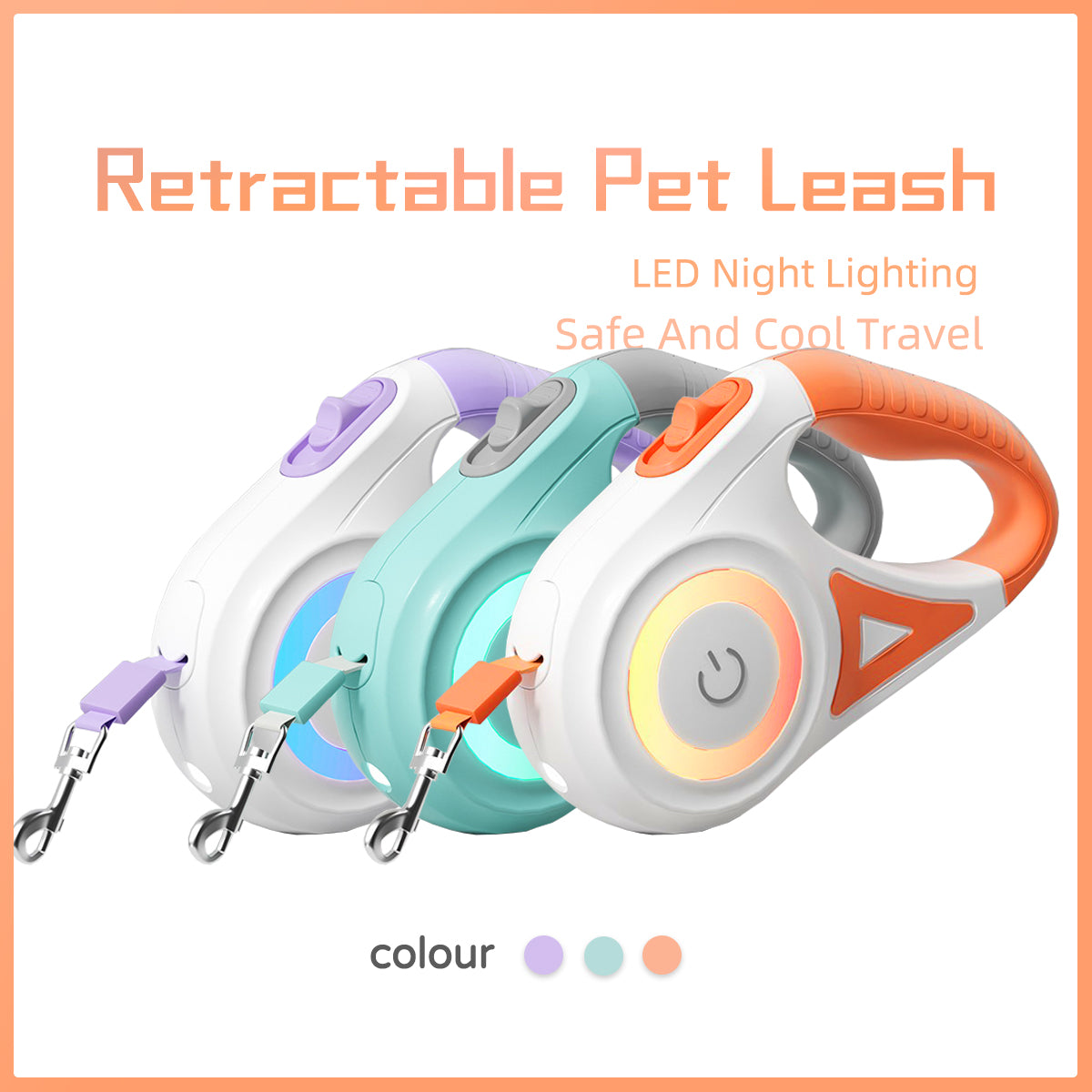 Dog Leash Retractable Leash And Dog Collar Spotlight Automatic Small Medium Dogs Pet Product
