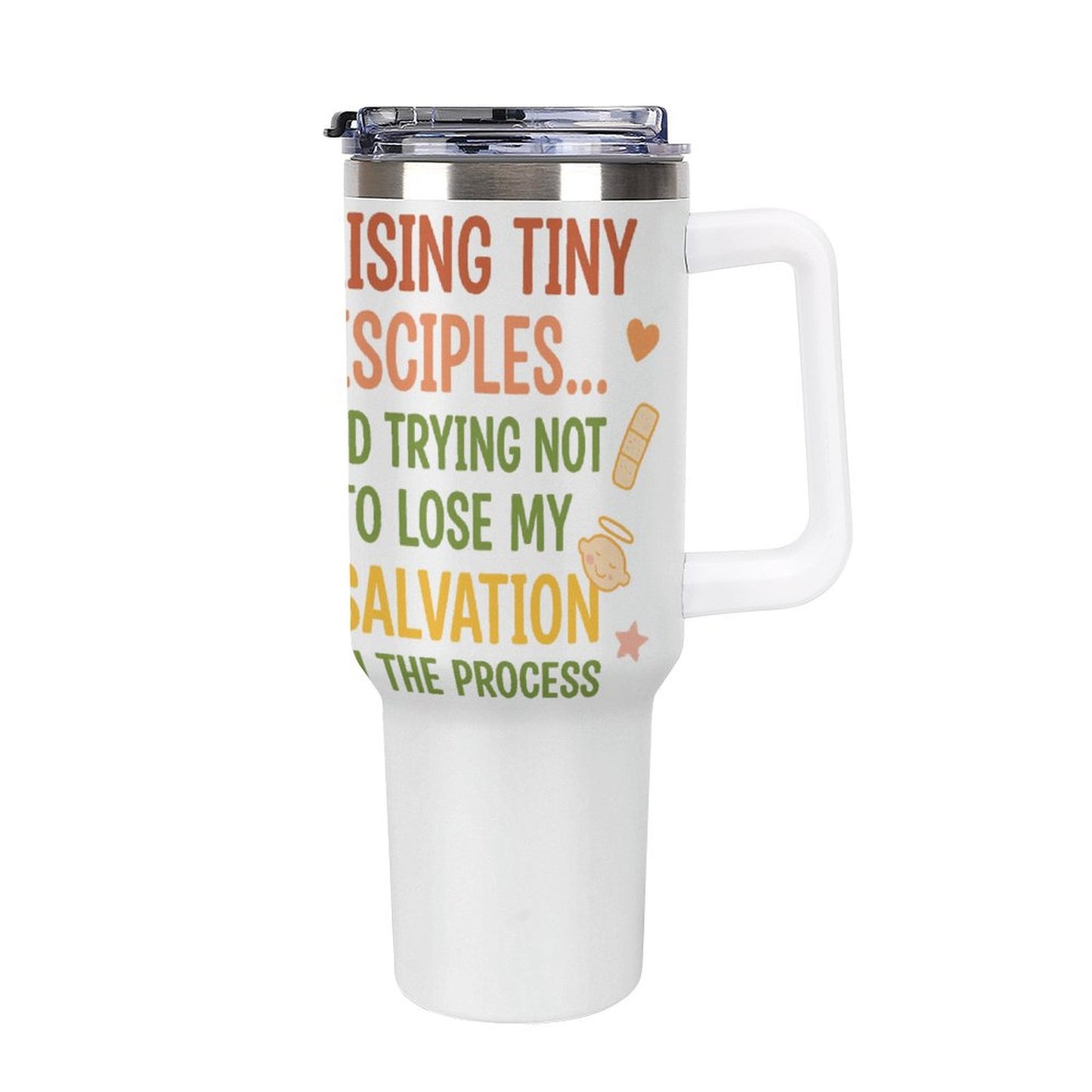 Rasing Tiny Disciples-40oz Insulated Tumbler With Handle & Straw