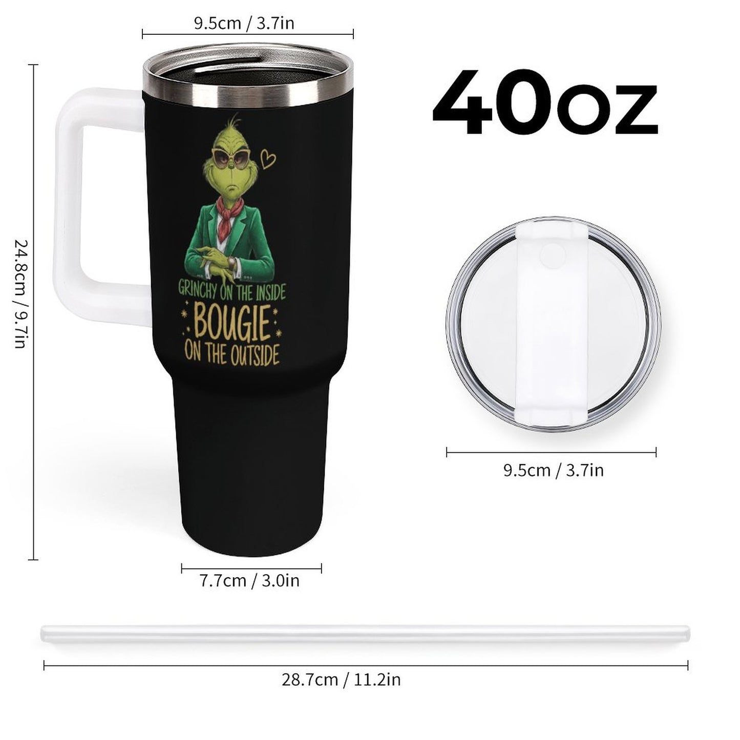 Grinchy On Inside Boujie on The Outside-40oz Large Capacity Car Cup